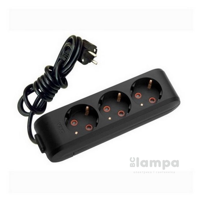 Подовжувач 3гн.  5м  з/к VIKO Multi-let чорний (90134305)