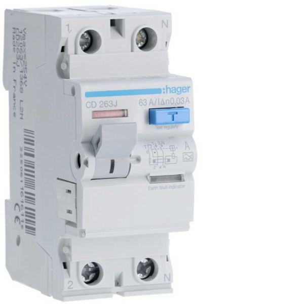 ПЗВ, реле диференційного струму Hager  CD264J 2.63.30 France