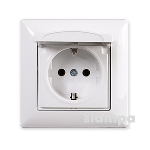 Розетка 1- на з з/к + кришка біла VISAGE Gunsan (VS 28 11 117)