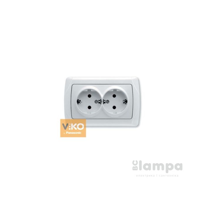 Розетка белая 2-я с з/к VIKO CARMEN (90561056)