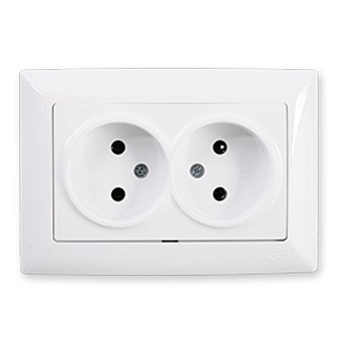 Розетка 2- на без з/к біла VISAGE Gunsan (VS 28 11 149)