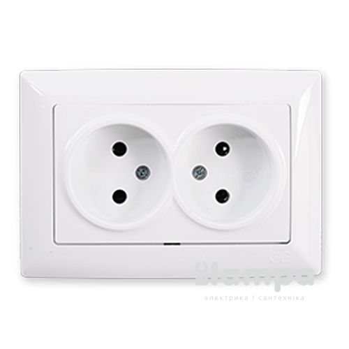 Розетка 2- на без з/к біла VISAGE Gunsan (VS 28 11 149)