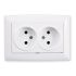 Розетка 2- на без з/к біла VISAGE Gunsan (VS 28 11 149)
