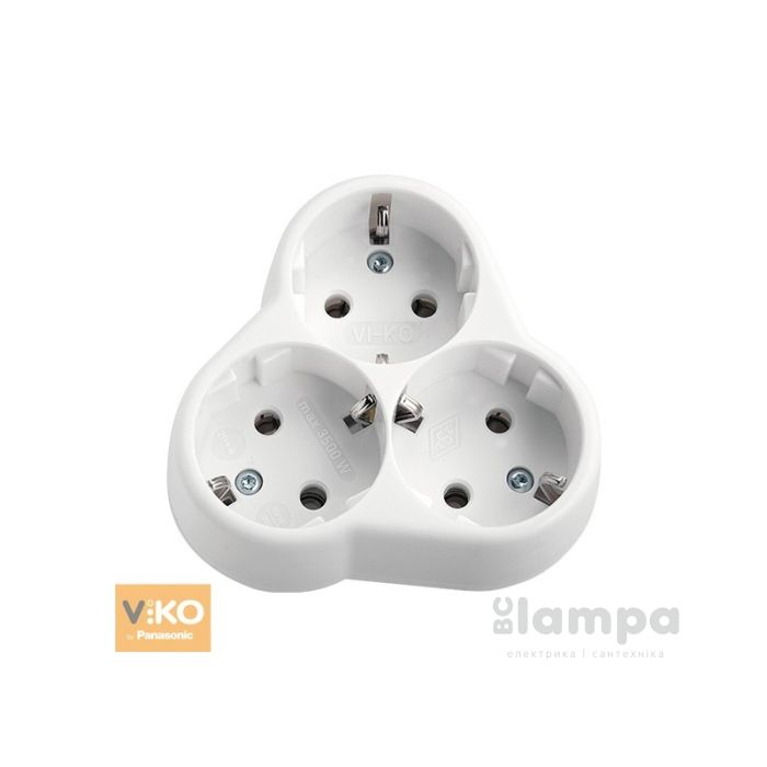 Розетка белая 3-я с з/к VIKO (90304000)