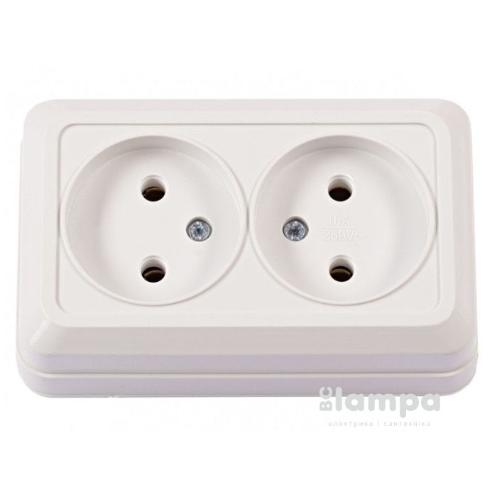 Розетка 2- на  без з/к біла LUXEL OPERA (2007)