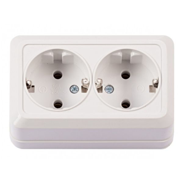 Розетка 2- на  з/к біла LUXEL OPERA (2008)