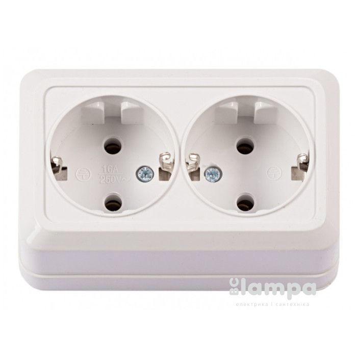Розетка 2- на  з/к біла LUXEL OPERA (2008)