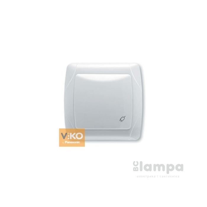 Розетка белая 1-я с з/к и крышкой VIKO CARMEN (90561012)