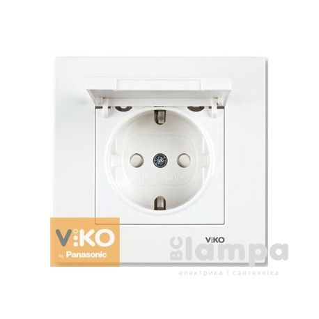Розетка Біла 1- на З/К + Крышка Karre VIKO (90960012)