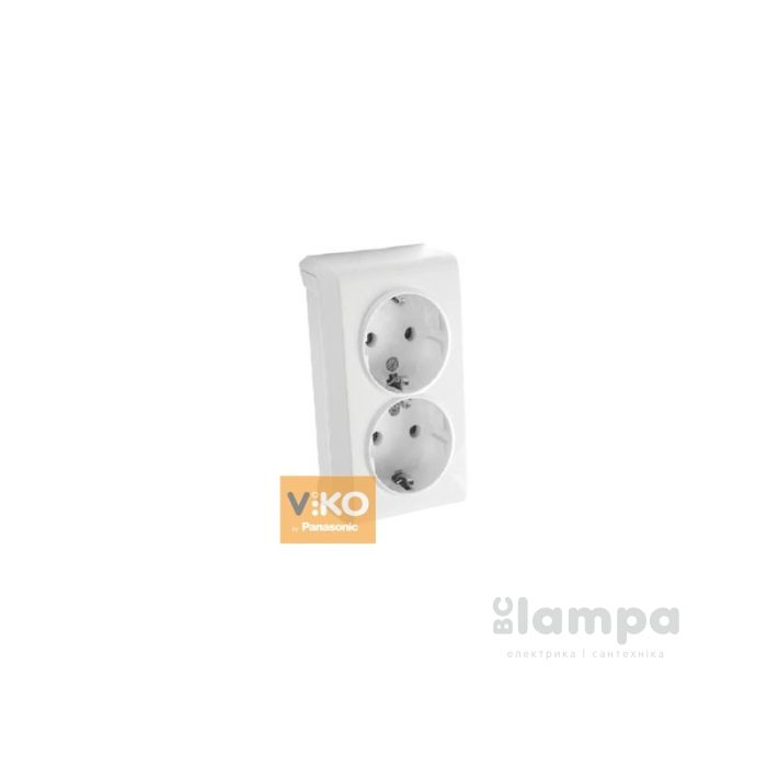 Розетка 2 - на  з з/к Біла зовнішння VIKO VERA (90681056)