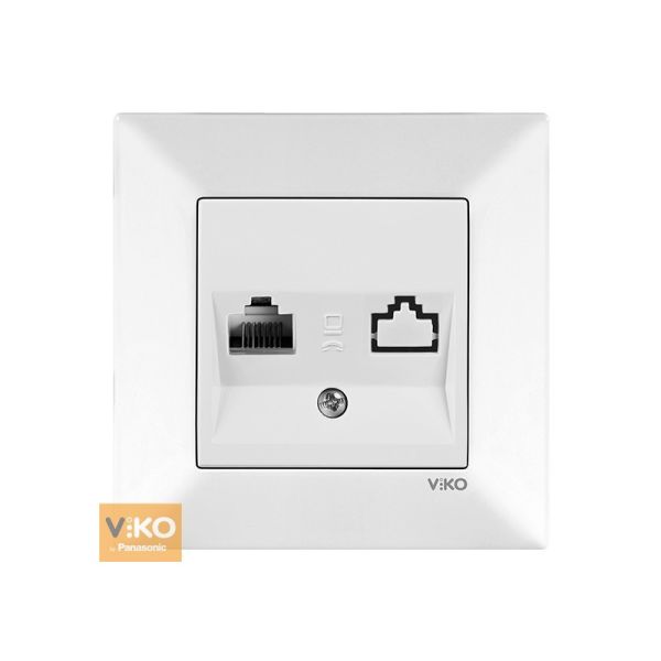 Розетка Біла 1- на ТEL ☎ Viko Meridian (90970013)