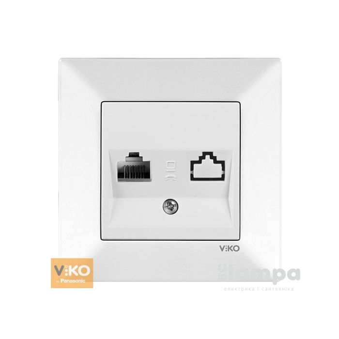 Розетка Біла 1- на ТEL ☎ Viko Meridian (90970013)