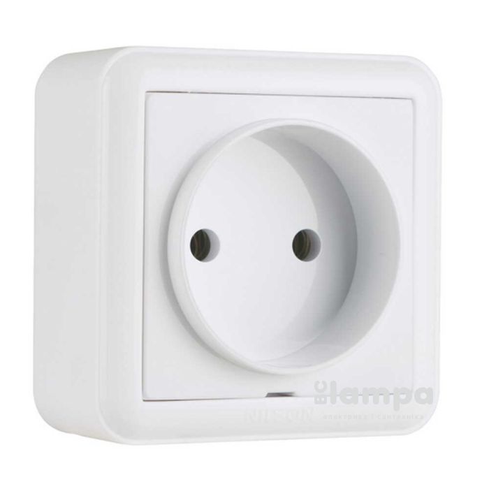 Розетка 1-на без з/з накл біла NILSON Unique (28111015)
