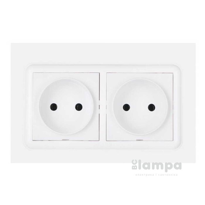 Розетка 2-на без з/з накл біла NILSON Unique (28111024)