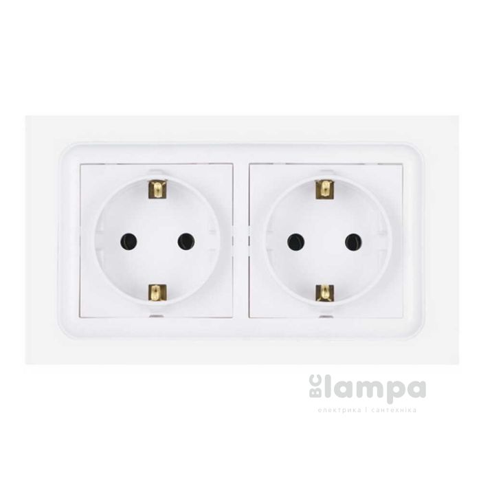 Розетка 2-на з з/з накл біла NILSON Unique (28111025)