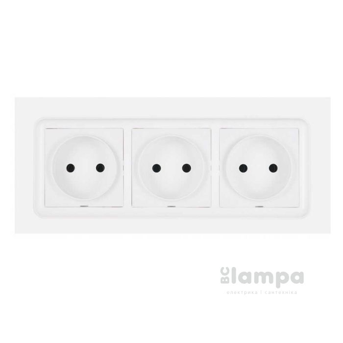 Розетка 3-на без з/з накл біла NILSON Unique (28111057)