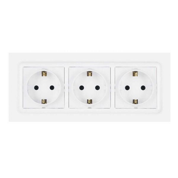 Розетка 3-на з з/з накл біла NILSON Unique (28111060)