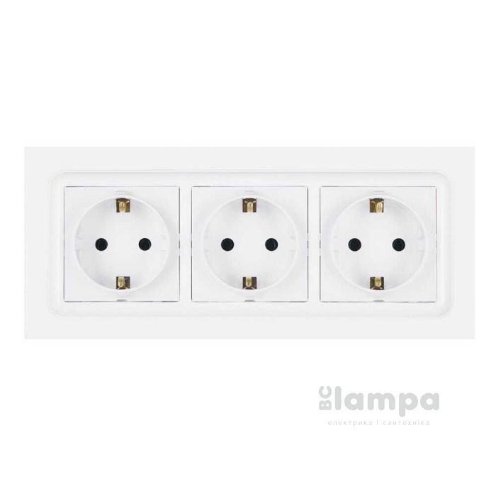 Розетка 3-на з з/з накл біла NILSON Unique (28111060)