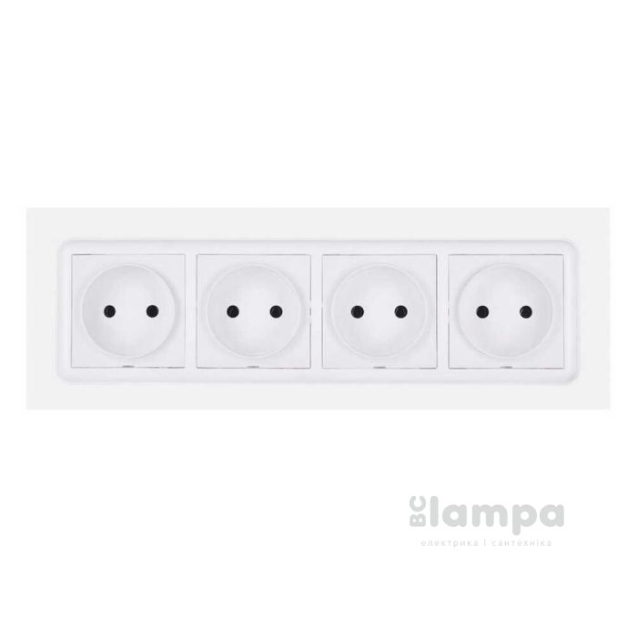 Розетка 4-на без з/з накл біла NILSON Unique (28111061)