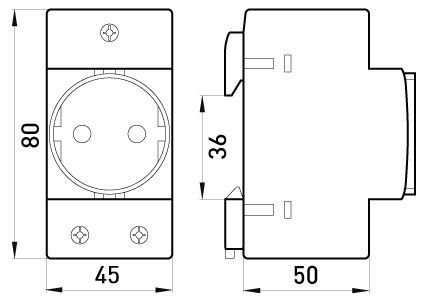 Розетка з з/к на DIN-рейку 230 В, eNEXT/ ИЕК/Eco Home (505501,s004002/080010002)