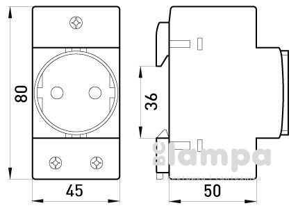 Розетка з з/к на DIN-рейку 230 В, eNEXT/ ИЕК/Eco Home (505501,s004002/080010002)