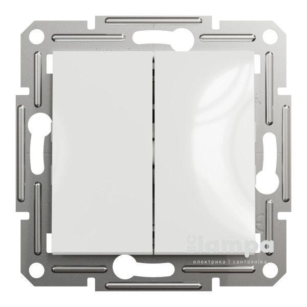 Schneider Electric Asfora білий вимикач 2 кл. прохідний без рамки  (ЕРН0670121)