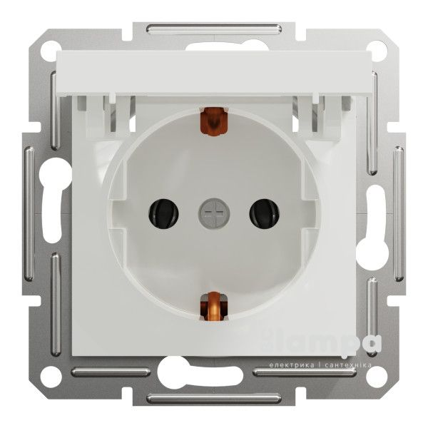 Schneider Electric Asfora біла розетка 1- на з/к + кришка без рамки (ЕРН3170121)