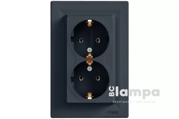 Schneider Electric Asfora антрацит розетка 2- на з/к (EPH9900171)