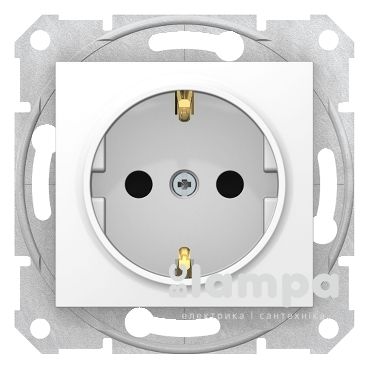 Розетка SCHNEIDER Sedna SDN3000121 с з/к с защ. штор.белая