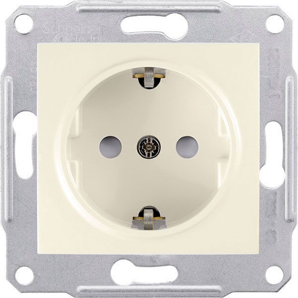 Розетка SCHNEIDER Sedna SDN3000123 с з/к с штор. Слон.кость (10067692)