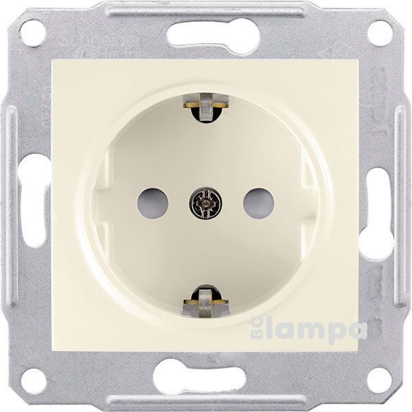 Розетка SCHNEIDER Sedna SDN3000123 с з/к с штор. Слон.кость (10067692)