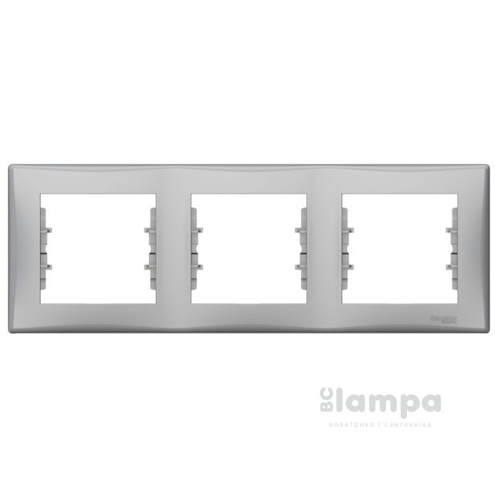 Рамка_SCHNEIDER_Sedna SDN5800560_3- ная алюм.