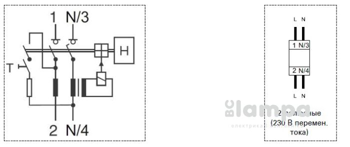 ПЗВ, реле диференційного струму Eaton HNC - 2/63/003 2P 63A 0,03A (194692) Serbia