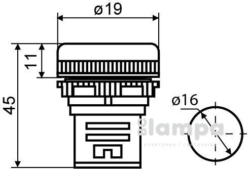 Арматура светосигнальная AD16-16DS красная 220V plastic (s009014)
