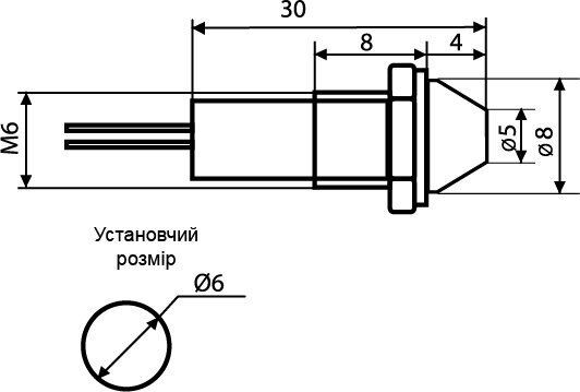 Арматура светосигнальная AD22C-? 6 зеленая 220V АСКО металл/пайка(А0140030100