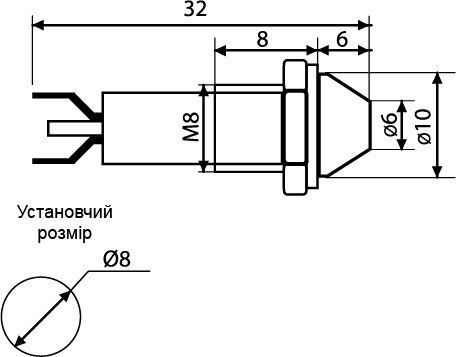 Арматура светосигнальная AD22C-? 8 белая 220V АСКО металл/пайка (0140030107)