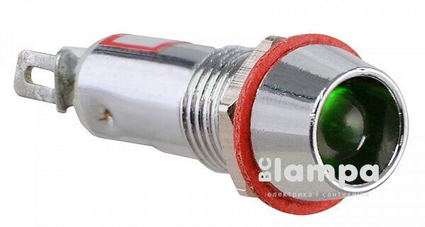 Арматура светосигнальная AD22C-Ø 8 зеленая 220V АСКО металл/пайка (0140030108)