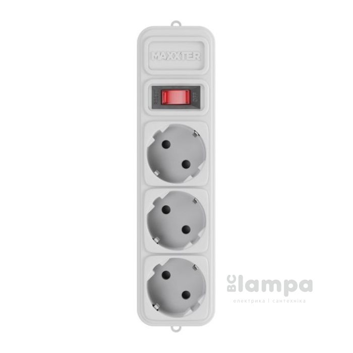 Мережний фiльтр живлення MAXXTRO 3,0m 3 розетки сірий 0.5mm² (SPM3-G-10G)