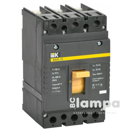 Автоматичний вимикач IEK ВА88-33 3Р 100А 35кА