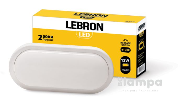 Світильник накладний LEBRON LED 12W 4100K IP65 овал L-WLO (00-18-12/12-32-32/15-35-04)
