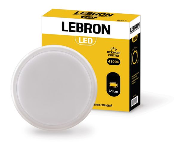 Світильник накладний LEBRON LED  8W 4100K IP54 круг L-WLR (00-18-28/12-34-18/15-35-20)