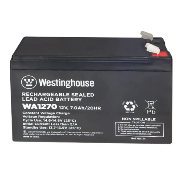 Акумулятор terminal WESTINGHOUSE 12V  7Ah F2 (WA1270N-F2)
