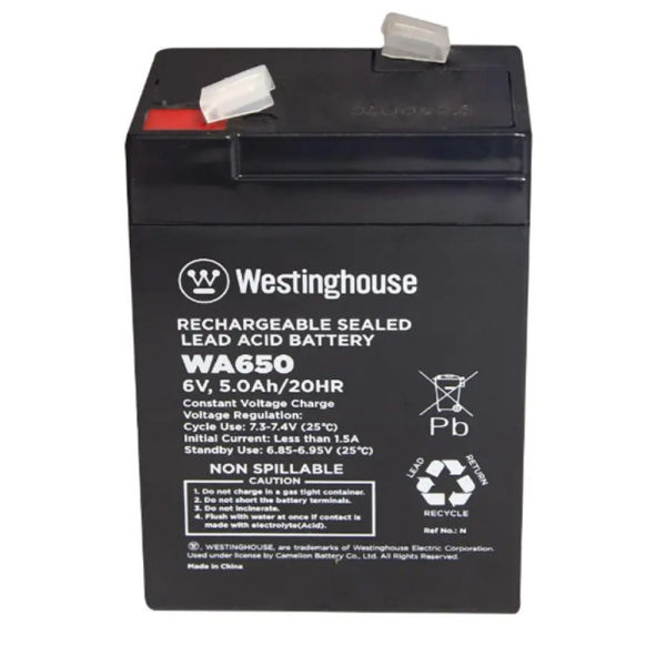 Акумулятор terminal WESTINGHOUSE  6V  5Ah F2 (WA650N-F2)