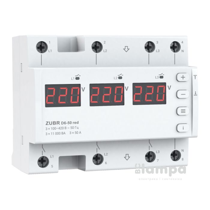 Реле напруги ZUBR модульне D 6-50A