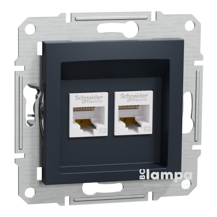 Schneider Electric Asfora антрацит розетка PC 2- на (ЕРН4400171)