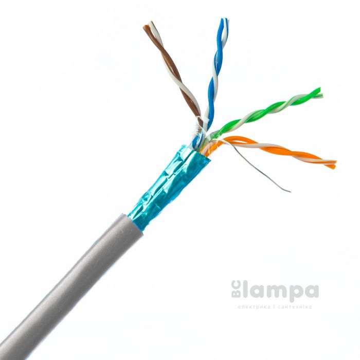 Kабель Ethernet FTP 4×2×0.51 cat.5e  ЗЗКМ мідний сірий