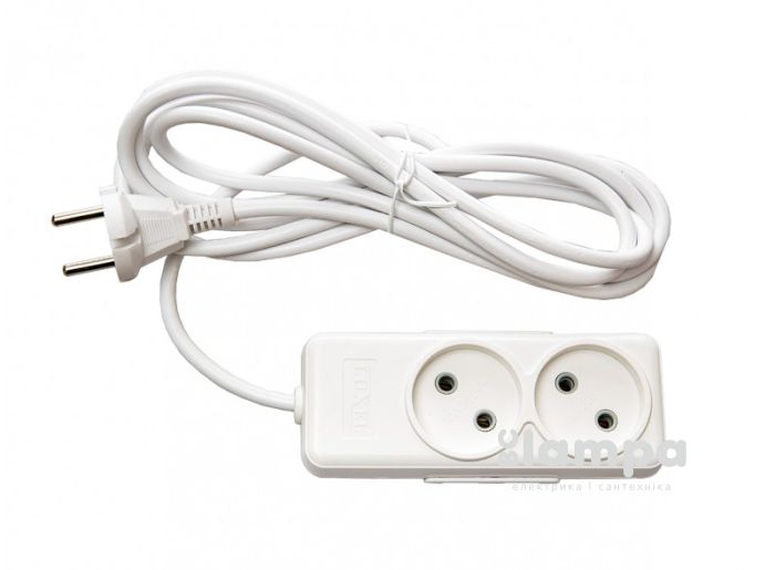 Подовжувач 2гн.  3м  без з/к LUXEL AURA (LX-7303)