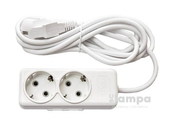 Подовжувач 2гн.  5м  з/к LUXEL Benefice (7115)