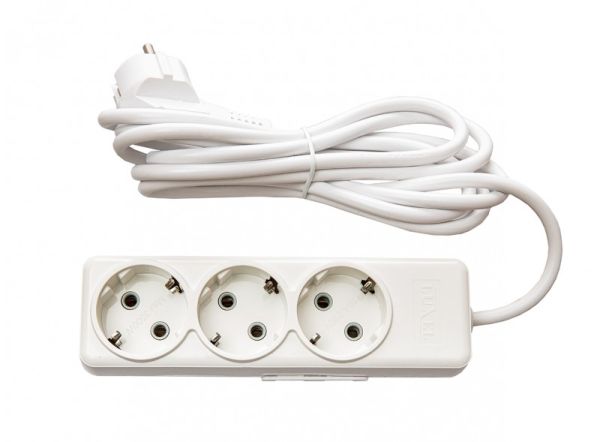 Подовжувач 3гн.  5м  з/к LUXEL AURA (LX-7335)