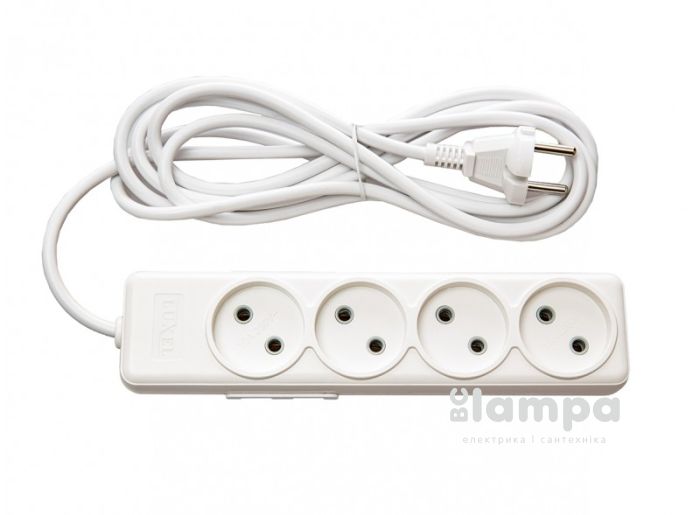 Подовжувач 4гн.  5м  без з/к LUXEL AURA (LX-7345)